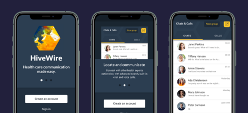 App for healthcare startup HiveWire